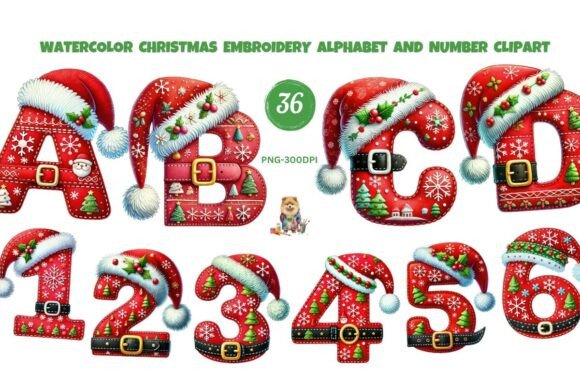 Review: Christmas Embroidery Alphabet Clipart for Craft Fairs